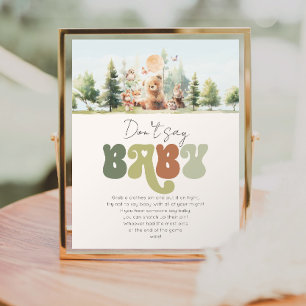 Beary Schattige Woodland Don't Say Baby shower spe Poster
