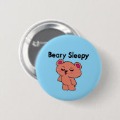 Beary Slaperige Knop Ronde Button 5,7 Cm (Voorkant /achterkant)