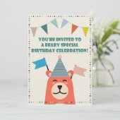 Beary Special Birthday Boy Invitation Kaart (Staand voorkant)