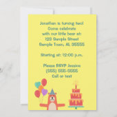 Beary Special Birthday Boy Invitation Kaart (Achterkant)