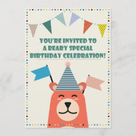 Beary Special Birthday Boy Invitation Kaart
