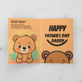 Beary Special Daddy, Teddy Bear Vaderdag Bedankkaart (Binnen)