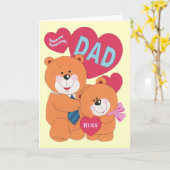 Beary Special Papa Beer Familie Vaderdag Kaart (Gele Bloem)