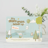Beary speciale babyshower uitnodiging (Staand voorkant)