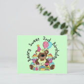 Beary Sweet 2e verjaardag T-shirts en geschenken Briefkaart (Staand voorkant)