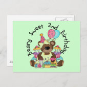 Beary Sweet 2e verjaardag T-shirts en geschenken Briefkaart (Voorkant / Achterkant)