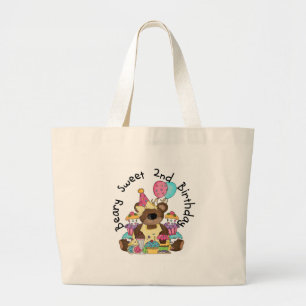 Beary Sweet 2e verjaardag T-shirts en geschenken Grote Tote Bag