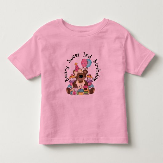 Beary Sweet 3e verjaardag Tshirts en geschenken (Voorkant)