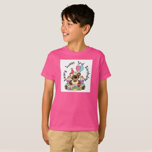 Beary Sweet 3e verjaardag Tshirts en geschenken (Voorkant volledig)