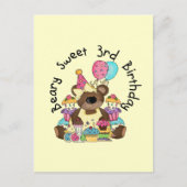 Beary Sweet 3e verjaardag Tshirts en geschenken Briefkaart (Voorkant)