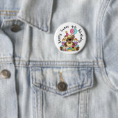 Beary Sweet 4e verjaardag Ronde Button 5,7 Cm (In situ)
