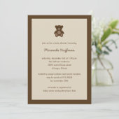 Beary Sweet Baby shower Invitation Neutral Gender Kaart (Staand voorkant)