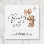 Beary Sweet Baby shower Party Bedankt voor uw koms Bedankjes Labels (Achterkant)