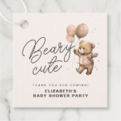 Beary Sweet Baby shower Party Bedankt voor uw koms Bedankjes Labels (Voorkant)