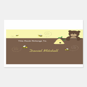 Beary Sweet Beer & Bee Custom Boek Bord Sticker