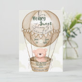 Beary Sweet Birthday Uitnodiging (Staand voorkant)