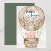Beary Sweet Birthday Uitnodiging (Voorkant / Achterkant)