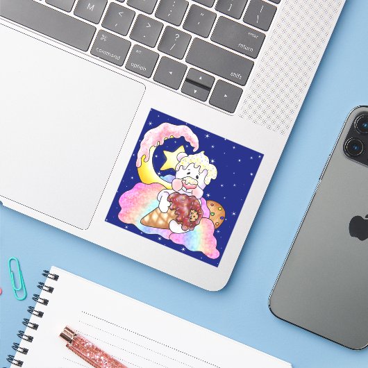 Beary Sweet Dessert Beer | Sticker (Laptop met iPhone)