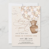 Beary Sweet en Zoveel Fun Beer Balloons Birthday Kaart (Voorkant)