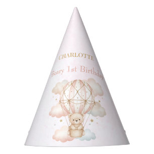Beary Sweet Heete Luchtballon 1e Verjaardag Feesthoedjes