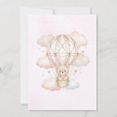 Beary Sweet Hot Air Balloon 1st Birthday  Bedankkaart (Achterkant)