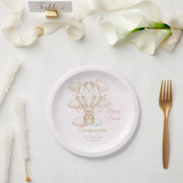 Beary Sweet Hot Air Balloon 1st Birthday Papieren Bordje