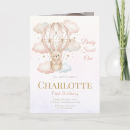 Beary Sweet Hot Air Balloon 1st Birthday Photo