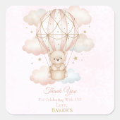 Beary Sweet Hot Air Balloon 1st Birthday Vierkante Sticker (Voorkant)