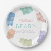 Beary Sweet Pastel Gummy Beer Verjaardag Papieren Bordje (Voorkant)