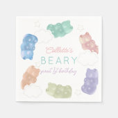 Beary Sweet Pastel Gummy Beer Verjaardag Servet (Voorkant)