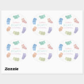 Beary Sweet Pastel Kleuren Gummy Beer Verjaardag Ronde Sticker (Vel)