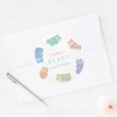 Beary Sweet Pastel Kleuren Gummy Beer Verjaardag Ronde Sticker (Envelop)
