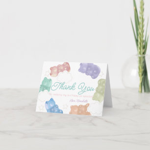 Beary Sweet Pastelkleurige Gummibeer Verjaardag Bedankkaart