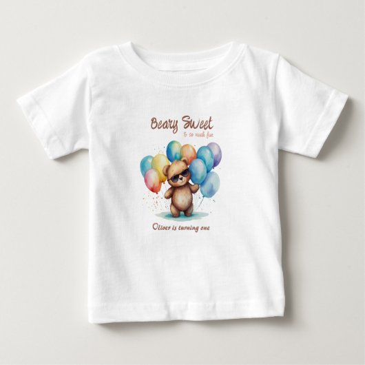 Beary Sweet Teddy beer draagt een bril en ballon (Voorkant)