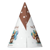 Beary Sweet Teddy beer draagt een bril en ballon Feesthoedjes (Achterkant)
