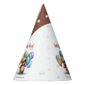 Beary Sweet Teddy beer draagt een bril en ballon Feesthoedjes (Links)