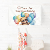Beary Sweet Teddy met een bril en ballon Spandoek (Insitu)
