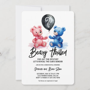 Beary Thrilled Bear Balloons Geslacht Reveal  Kaart