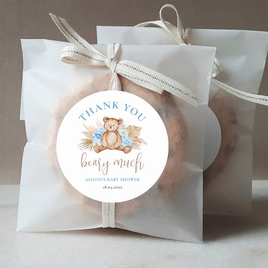 Beary Veel Baby shower Dank u Ronde Sticker