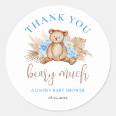 Beary Veel Baby shower Dank u Ronde Sticker (Voorkant)