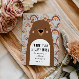 Beary Veel Bos Dank Je Baby Shower Bedankkaart