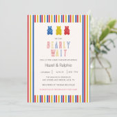 Beary Wait Gummy Bears Baby Shower Invitation Kaart (Staand voorkant)