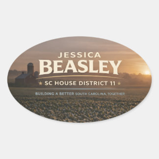 Beasley voor SC Huis District 11 Ovale Sticker