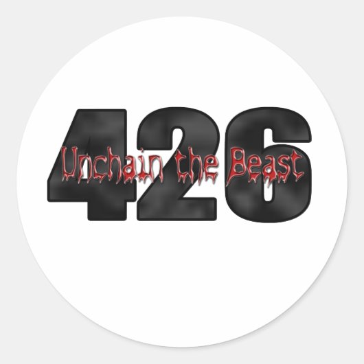 beast 426 mopar Hemi Ronde Sticker (Voorkant)