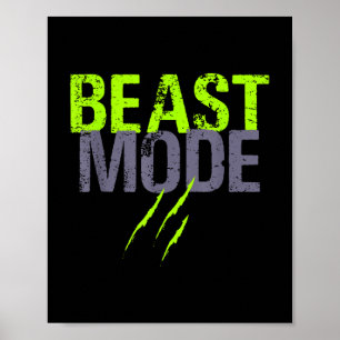 Beast Activated Mode op Funny Fitness Workout Gym Poster