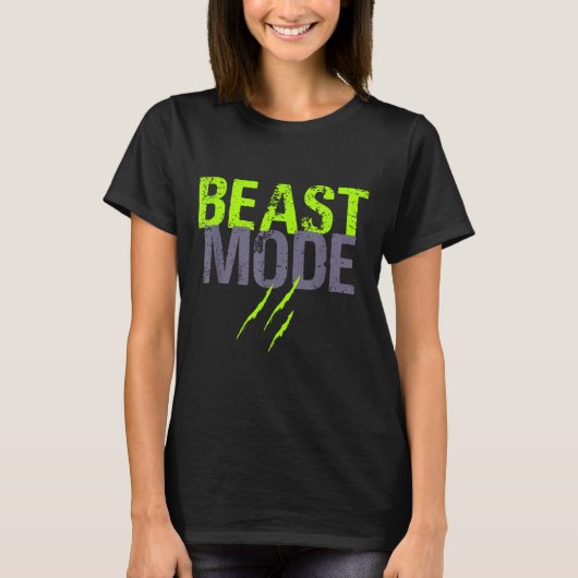 Beast Activated Mode op Funny Fitness Workout Gym T-shirt (Voorkant)