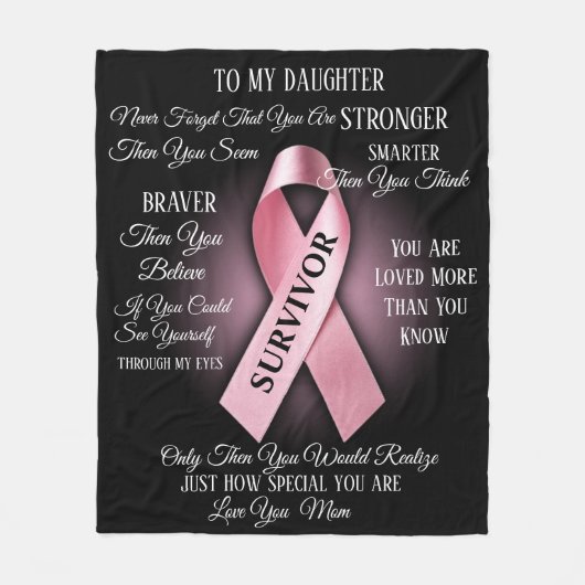 Beast Cancer Survivor Fleece Deken (Voorkant)