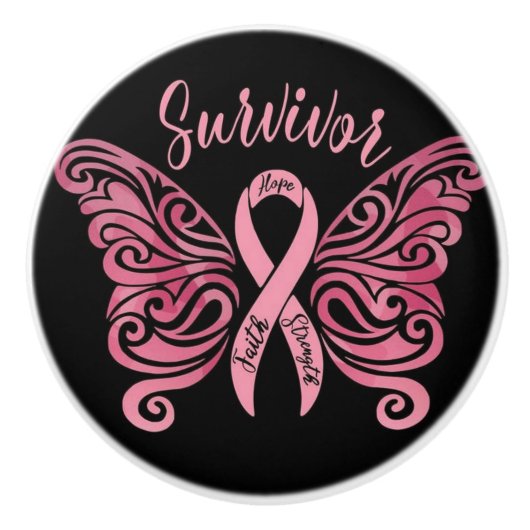 Beast Cancer Survivor Keramische Knop (Voorkant)