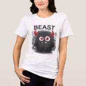 Beast Cartoon Graphic Tri-Blend Shirt (Voorkant)