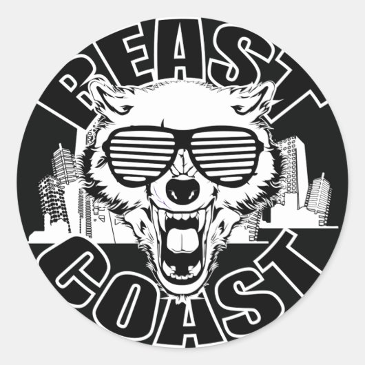 Beast Coast Ronde Sticker (Voorkant)